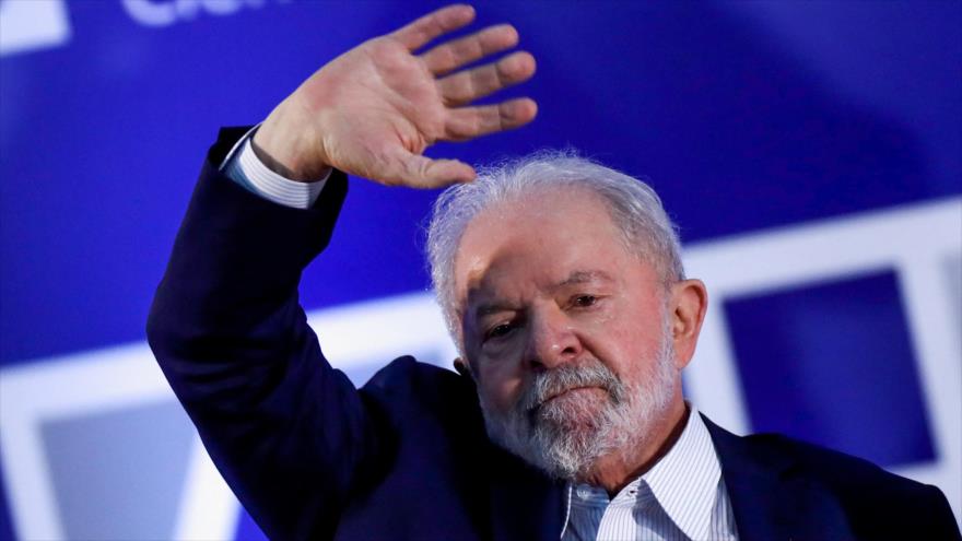 El expresidente brasileño Luiz Inácio da Silva, durante un mitin.