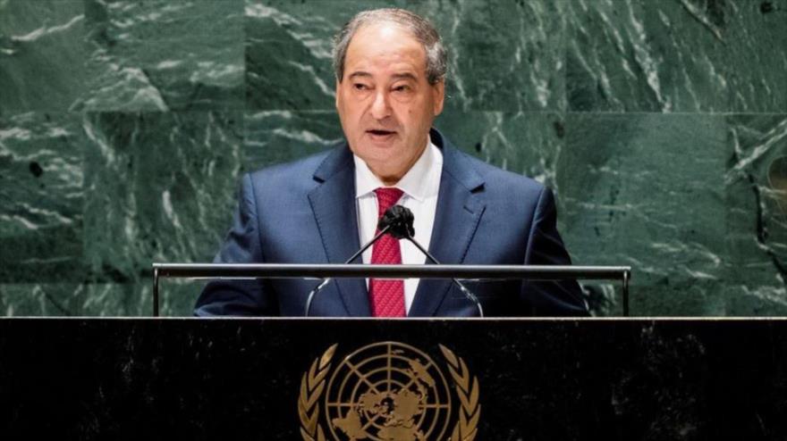 Canciller sirio, Faisal al-Miqdad, se dirige a la 76.ª sesión de la Asamblea General de las Naciones Unidas en Nueva York, EE. UU. 27 de septiembre de 2021. (Foto: Reuters)