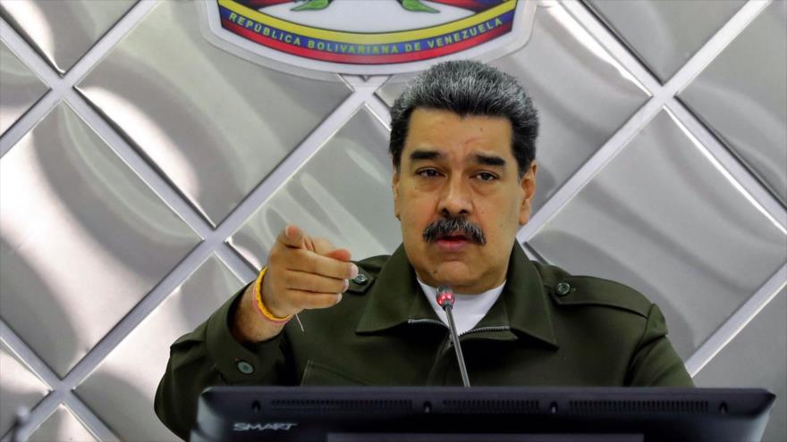 El presidente de Venezuela, Nicolás Maduro, durante un discurso televisado en el Palacio de Miraflores en Caracas, el 28 de junio de 2022. (Foto: AFP)