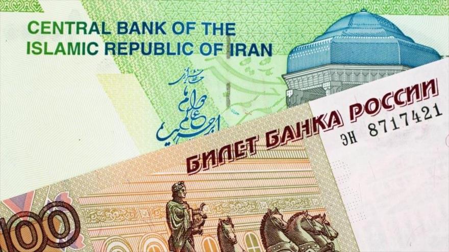 Las monedas nacionales de Irán y Rusia. 