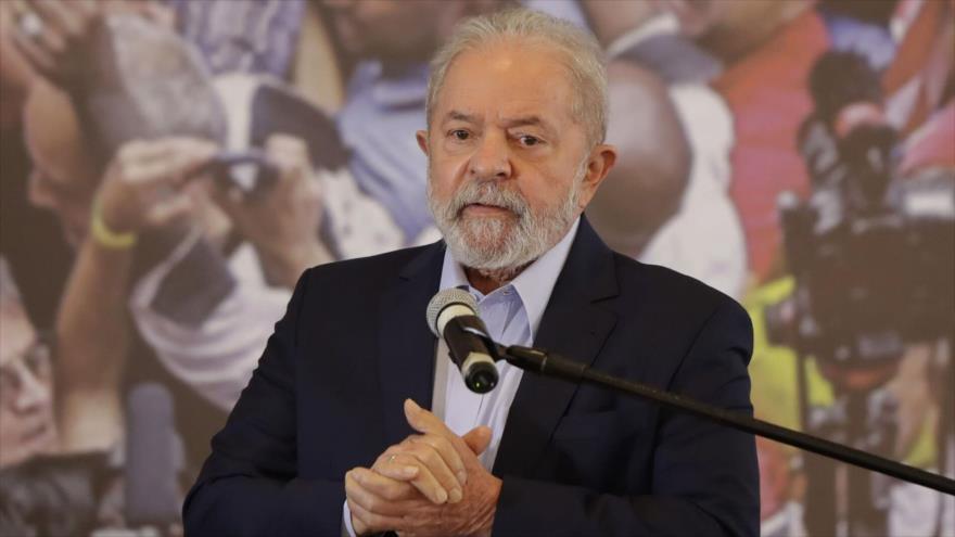 El expresidente Luiz Inácio Lula da Silva en un acto público en Sao Paulo, 10 de marzo de 2021.