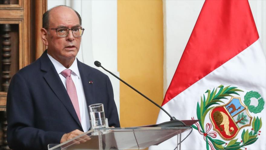 Ministro de Relaciones Exteriores de Perú, César Landa, da un discurso en acto gubernamental, 10 de febrero de 2022. (Foto: gob.pe)