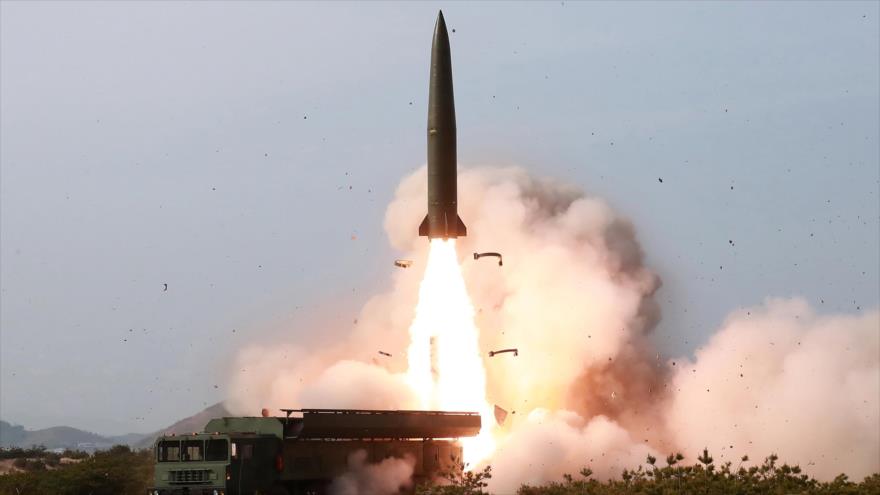 El momento de lanzamiento de un misil norcoreano, 4 de mayo de 2019. (Foto: Reuters)