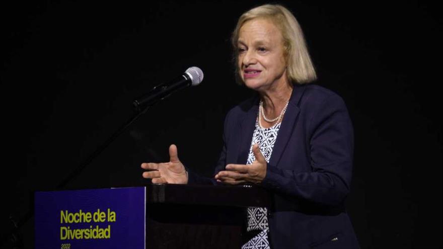 La embajadora de la Unión Europea (UE), Bettina Muscheidt, en Managua.