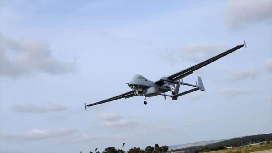 Un dron israelí en pleno vuelo.