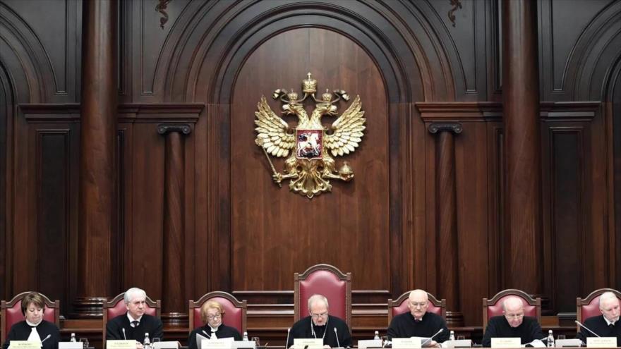 Jueces de la Corte Constitucional (TC) de Rusia, durante una sesión. 