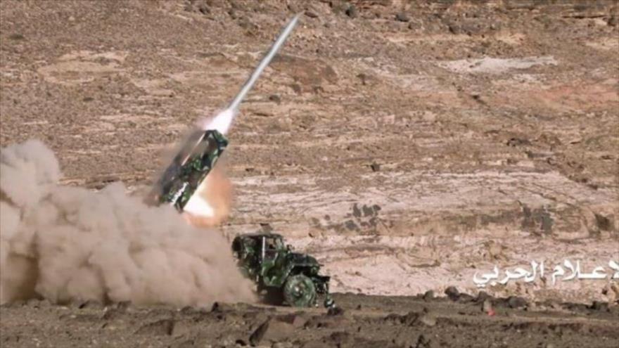 Misil balístico Badr-1, de fabricación yemení.