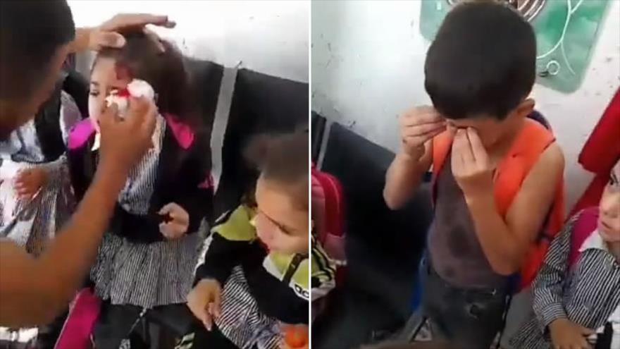 Vídeo: Varios alumnos palestinos resultan heridos en ataque israelí