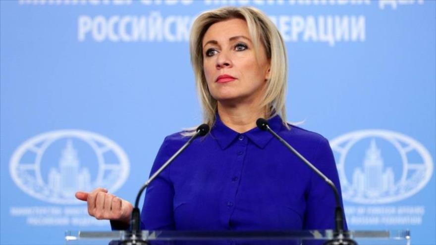 La portavoz del Ministerio de Exteriores de Rusia, María Zajárova.