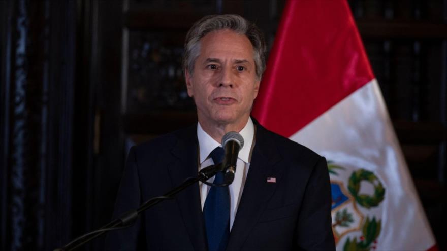 El secretario de Estado de EE.UU., Antony Blinken, ofrece una conferencia de prensa en Lima, Perú, 6 de octubre de 2022. (Foto: AFP)