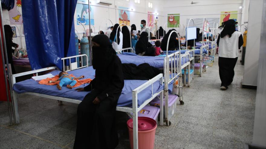 Niños yemeníes ingresados en un hospital en Saná, la capital, 2020.