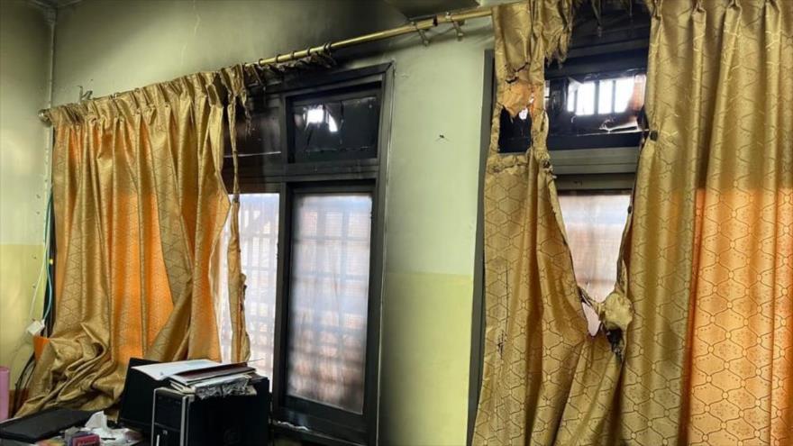 Israelíes atacan e incendian una escuela en Urif, Cisjordania, 16 de octubre de 2022.