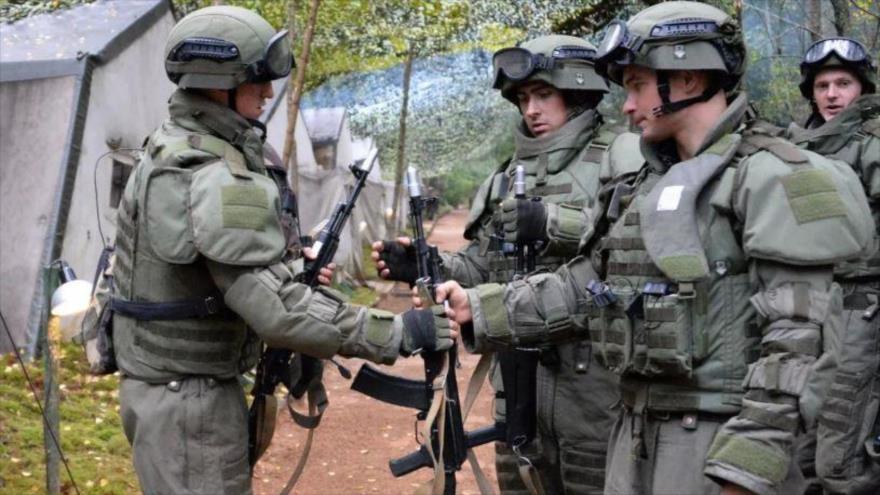 Militares rusos durante los ejercicios conjuntos de las Fuerzas Armadas rusas y bielorrusas.