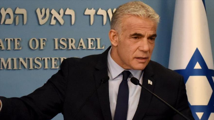 El primer ministro israelí, Yair Lapid, durante un mitin.