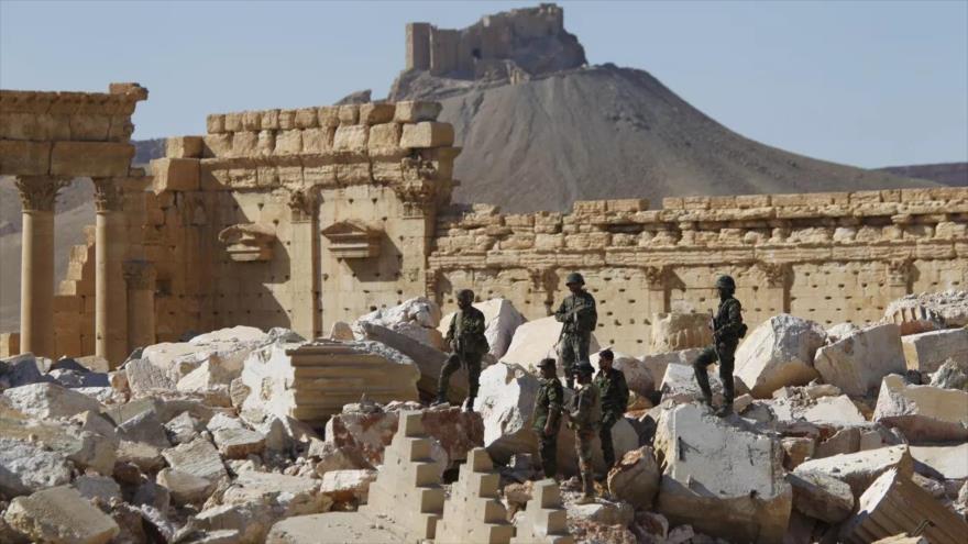 Fuerzas sirias en la histórica ciudad de Palmira.