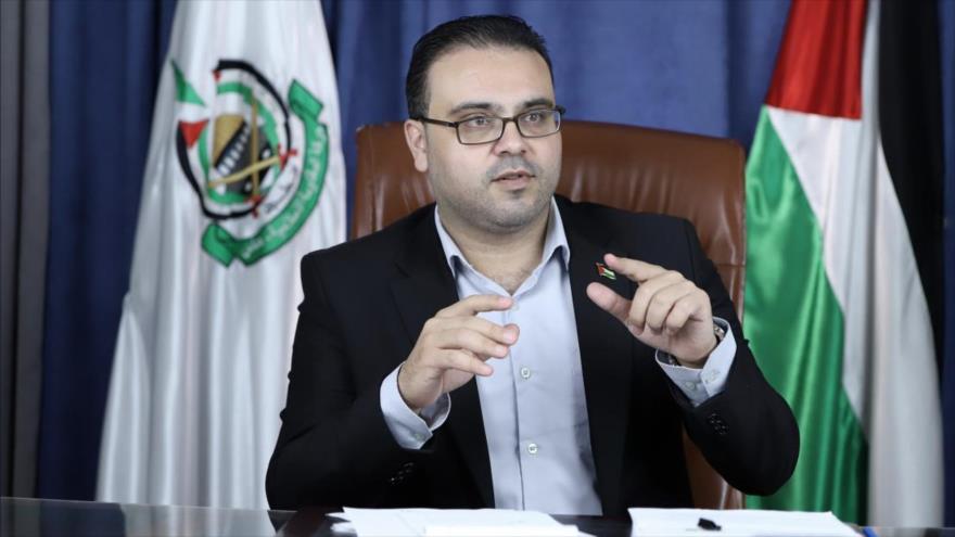 El portavoz del Movimiento de Resistencia Islámica de Palestina (HAMAS), Hazem Qasem.
