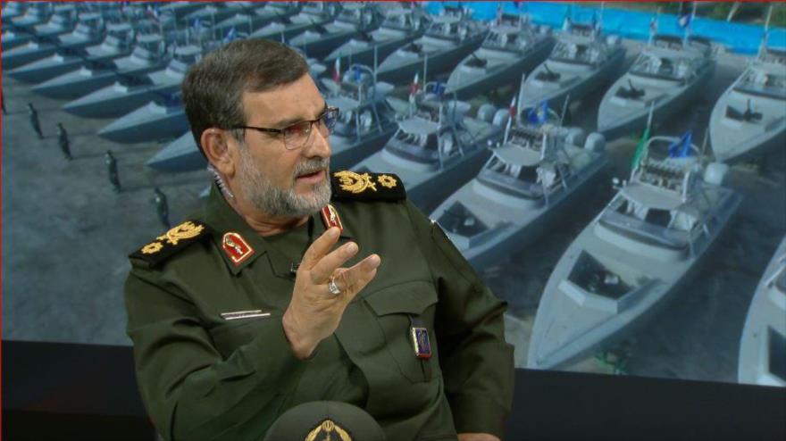 El comandante de la Fuerza Naval del CGRI de Irán, el contralimirante Alireza Tangsiri, en una entrevista con Al-Alam, 23 de octubre de 2022.