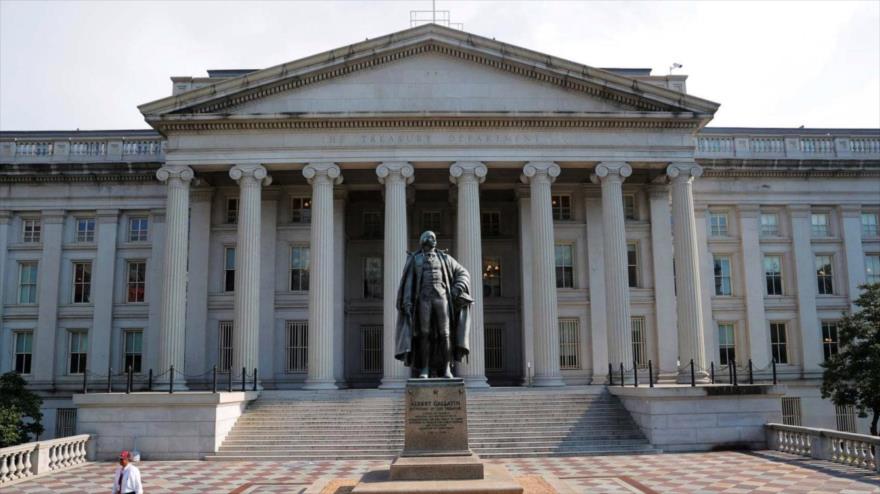 El edificio del Departamento de Tesoro de EE.UU. en Washington, la capital.