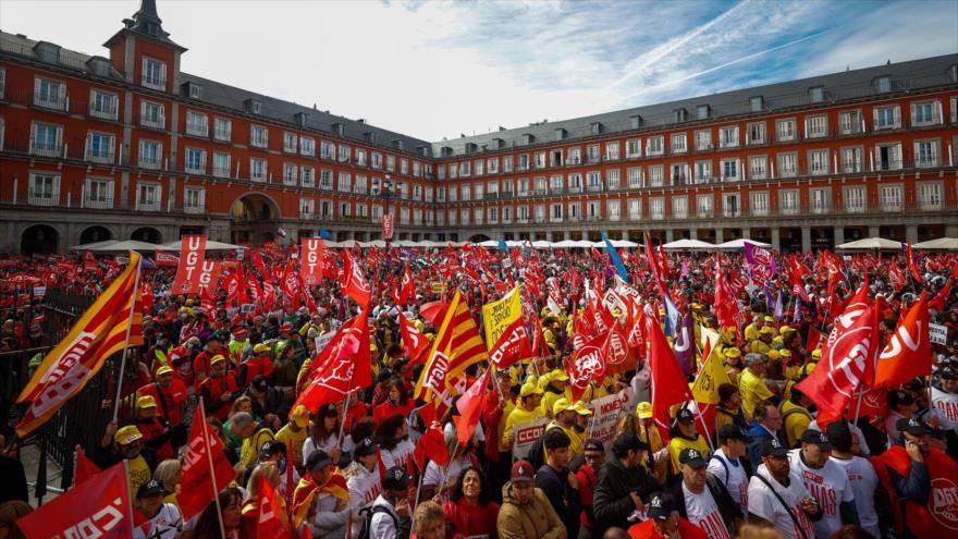 Sindicatos se movilizan en Madrid para pedir subida de sueldos