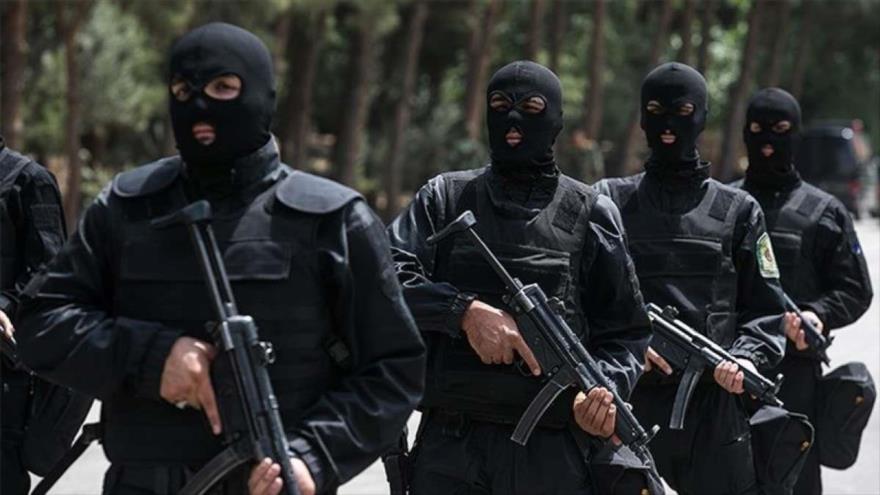 Fuerzas de seguridad iraníes durante un ejercicio militar.