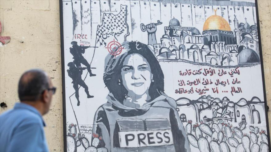 Una pintura mural que muestra a reportera de Al Jazeera, Shireen Abu Akleh, Yenín, Cisjordania ocupada, 5 de septiembre de 2022. (Foto: Getty Images)