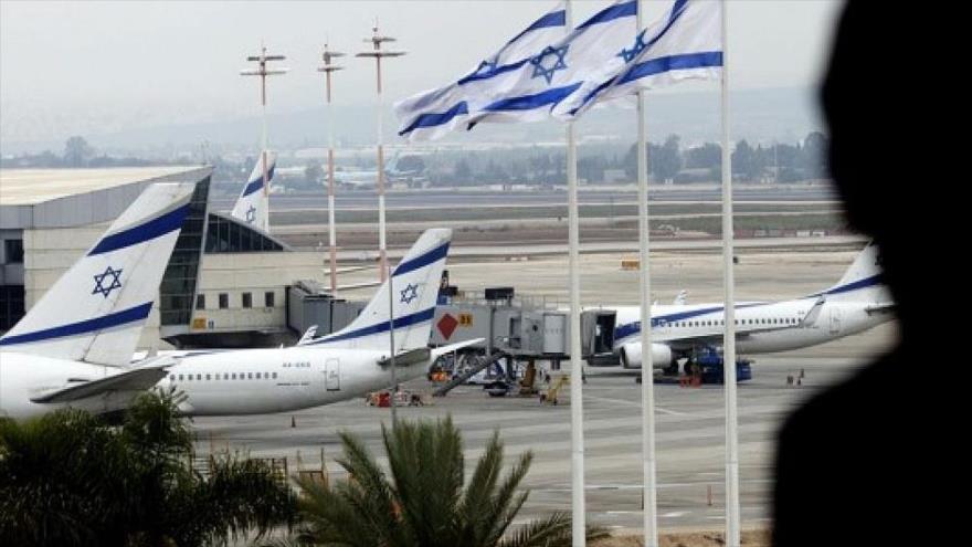 Aviones israelíes en el aeropuerto Ben Gurión en Palestina ocupada.