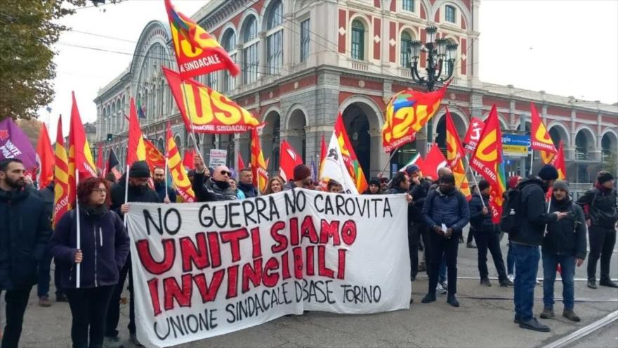La huelga general paraliza el transporte público en toda Italia