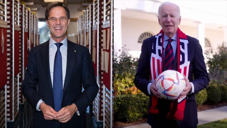 El primer ministro neerlandés, Mark Rutte (izq.), y el presidente de Estados Unidos, Joe Biden.