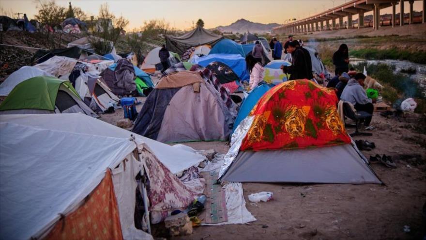 Una vista desde el campamento de migrantes venezolanos frente a frontera de EE.UU., México, 14 de noviembre de 2022. (Foto: Getty Images)