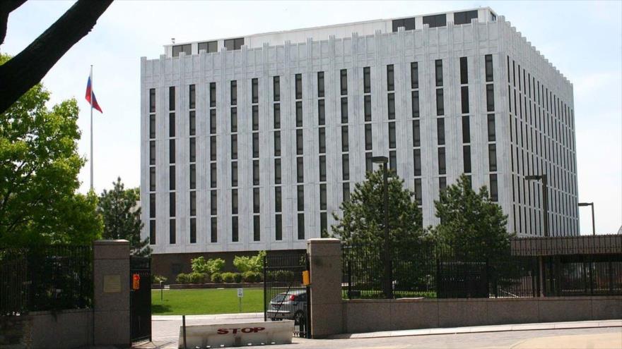 Edificio de la embajada de Rusia en Washington D.C., EE.UU. 