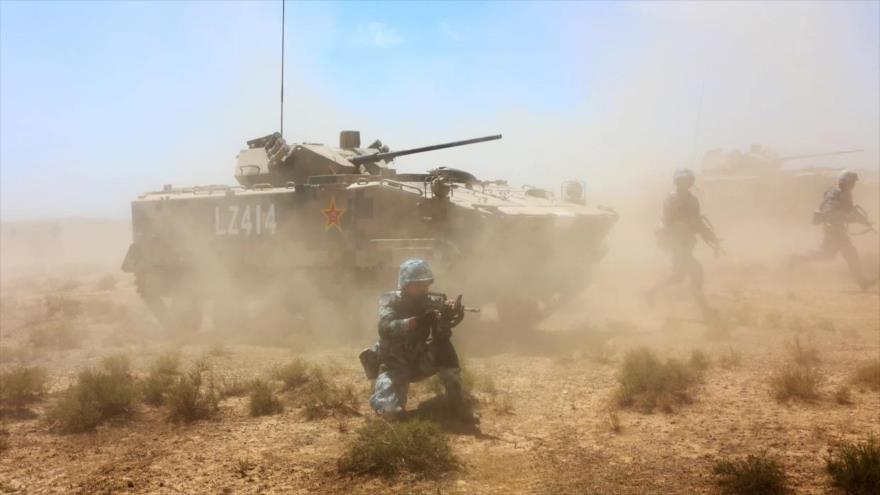 Soldados chinos durante un simulacro militar en el noroeste de China, julio de 2021. (Foto: Xinhua)