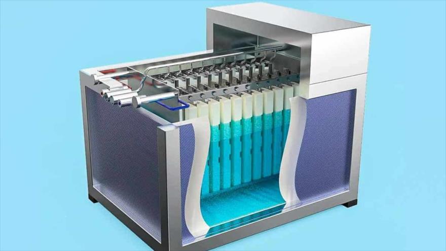 Modelo gráfico de electrolizador de agua salada.