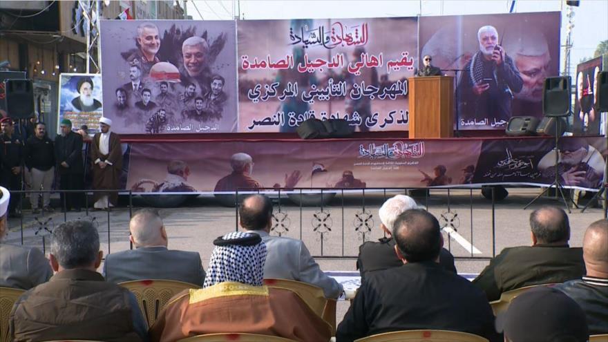 Ceremonia en memoria de los mártires, el general iraní Qasem Soleimani y sus camaradas, en Dujail, 25 de diciembre de 2022.