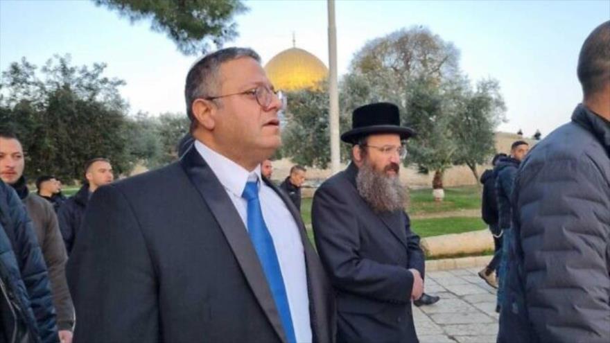El nuevo ministro israelí de seguridad nacional, Itamar Ben Gvir, en la Explanada de las Mezquitas en Al-Quds (Jerusalén), 3 de enero de 2023.
