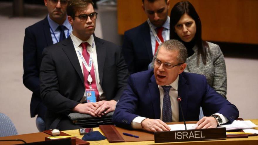 Gilad Erdan, representante israelí ante la ONU, durante una sesión del organismo sobre Explanada de las Mezquitas, EE.UU, 5 de enero de 2023. (Foto: Reuters)