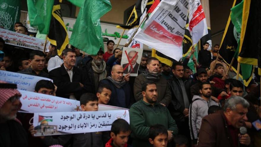 Palestinos se reúnen para demostrar su apoyo a la Mezquita Al-Aqsa, Gaza, 6 de enero de 2023. (Foto: Getty Imágenes)