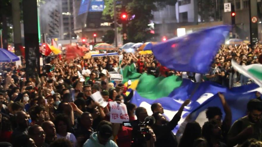 Brasileños expresan indignación al golpismo bolsonarista en calles