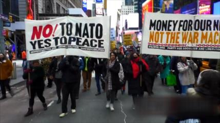 Activistas estadounidenses protestan contra la expansión de la OTAN 