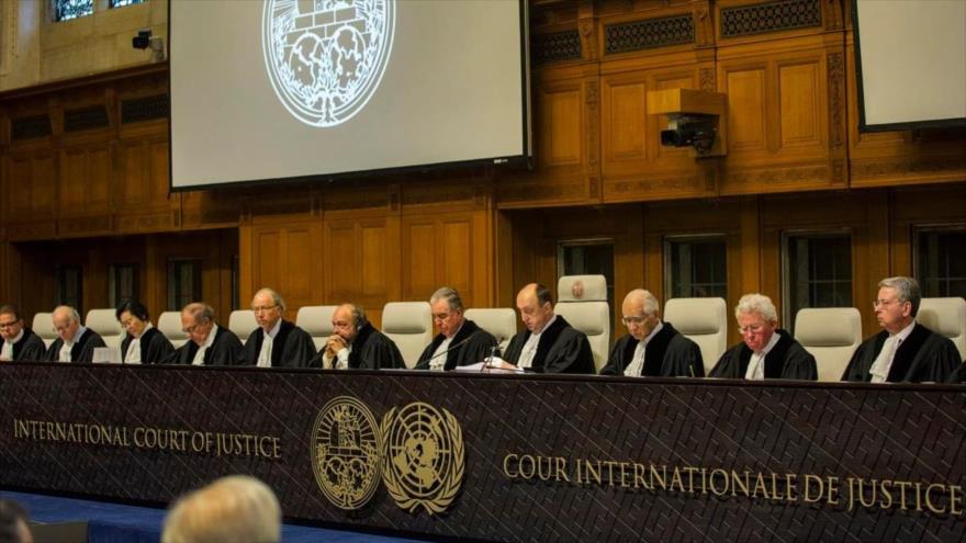 Magistrados de la Corte Internacional de Justicia (CIJ), en La Haya, Países Bajos.