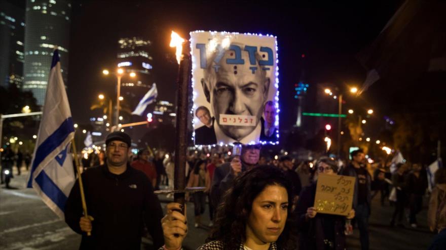 Una protesta contra el gabinete de extrema derecha del premier israelí, Benjamín Netanyahu, Tel Aviv, 21 de enero de 2023. (Foto: Getty Images)