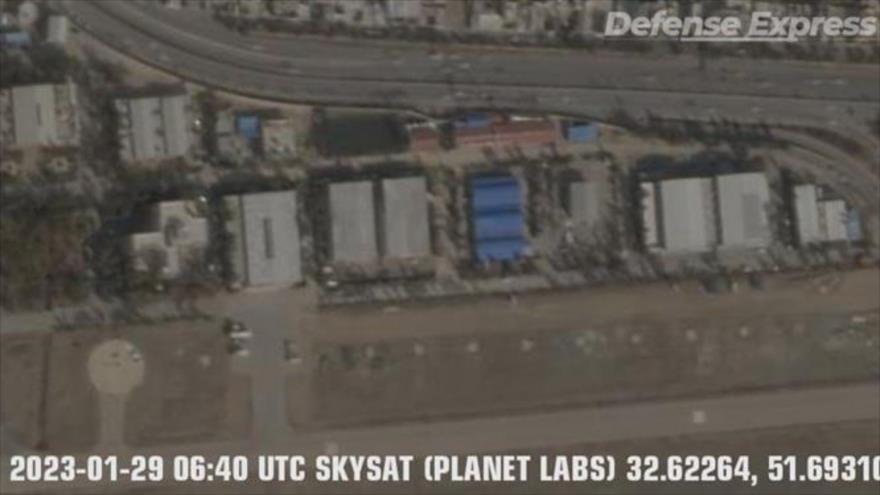 Una imagen satelital del complejo de talleres de la Defensa iraní un día tras un ataque fallido no muestra ningún daño significativo, 29 de enero de 2023.