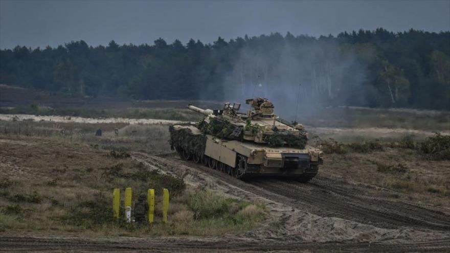 Tanque Abrams del Ejército de EE.UU. en el campo de entrenamiento de Nowa Deba, en Polonia, 21 de septiembre de 2022.