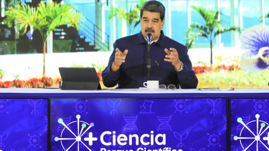 El presidente de Venezuela, Nicolás Maduro, en la inauguración de un parque científico tecnológico en Miranda, 1 de febrero de 2023.