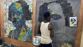 Vídeo: Artista convierte chancletas de plástico desechadas en retratos