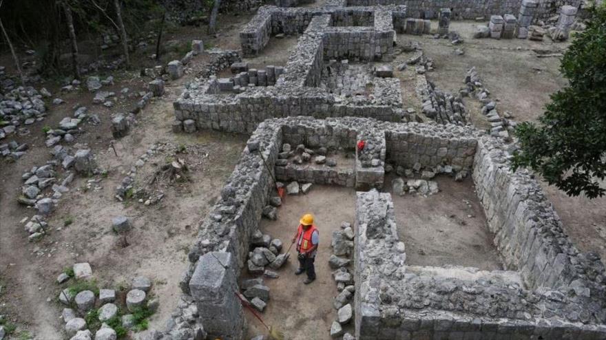 Vista general de la “Casa de La Luna” durante una gira de medios a Chichén Viejo en el sitio arqueológico de Chichén Itzá, México, 10 de febrero de 2023.