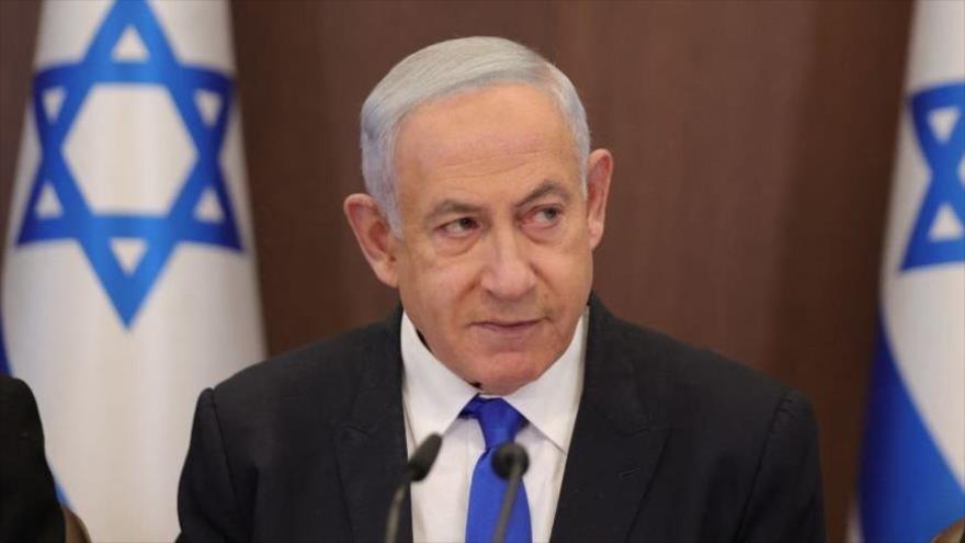 El primer ministro israelí, Benjamín Netanyahu, durante la reunión semanal de su gabinete Al-Quds, 19 de febrero de 2023.