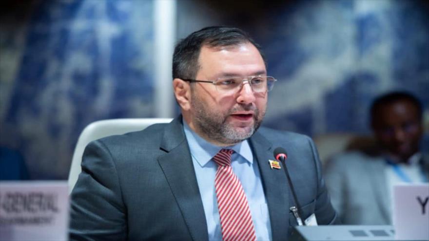 l canciller de Venezuela, Yván Gil, durante su intervención ante el Consejo de DD.HH. de la ONU en Ginebra, Suiza, 28 de febrero de 2023.