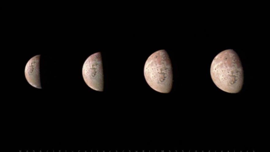 Las nuevas imágenes captadas por la nave espacial Juno de la NASA de la luna Ío de Júpiter.