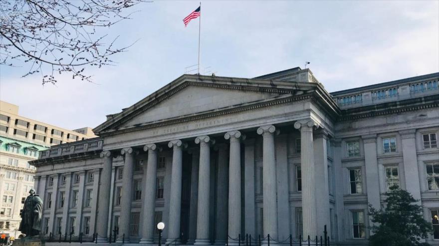 El edificio del Departamento de Tesoro de EE.UU. en Washington, la capital.