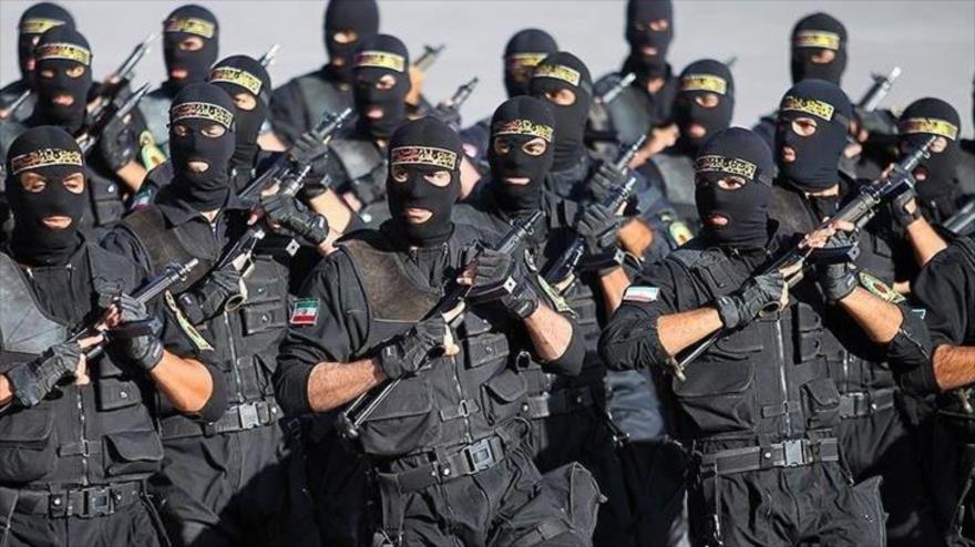 Fuerzas especiales de seguridad iraníes durante un ejercicio.